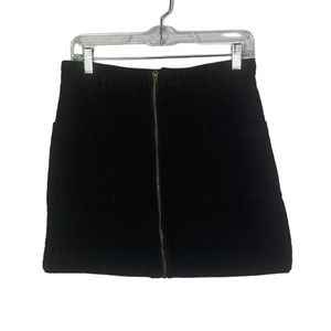 Altar'd State Corduroy Mini Skirt Full Zipper Black, Size M